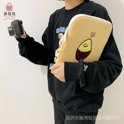 跨境Secondmorning韓國ins設計烤紅薯刺繡iPad平板包筆電包