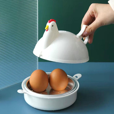 微波爐加熱蒸蛋器 母雞形狀蒸蛋器 蒸四蛋煮蛋器蒸籠蒸格方便快捷