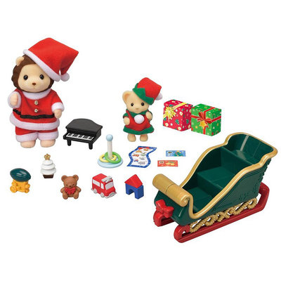 正品 日本森貝兒森林家族玩具限量版圣誕雪橇套女孩過家家娃娃公仔5568