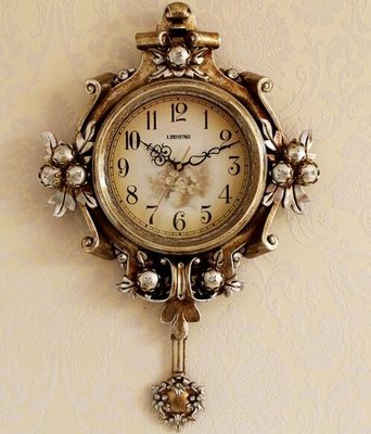 18701c 歐式  歐風房間民宿客廳牆壁上牆面上掛鐘壁飾時鐘室內裝潢鐘錶送禮禮品
