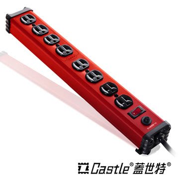 【新魅力3C】全新 蓋世特 Castle IA8-SB 1.8M 鋁合金電源突波保護插座 延長線 (3孔/8座)