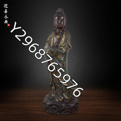 收藏級景泰藍工藝大號銅佛像觀音純銅鑄銅雕塑人物菩薩銅佛像擺件銅器 佛像 擺件