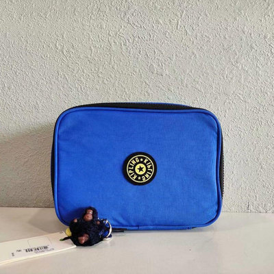 小Z代購#Kipling K09405 海軍藍 猴子包 防水輕量輕便簡約拉鍊款夾層 收納包 化妝包