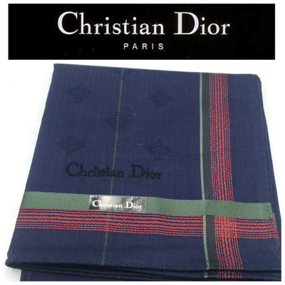 【皮老闆二店】新古真品 Christian Dior 手帕 綿100% 48*48  狀況不錯 C538