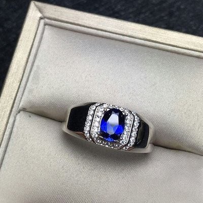 【藍寶石戒指】天然藍寶石戒指 男戒 斯里蘭卡成色超優 皇家藍 高淨度 經典新款