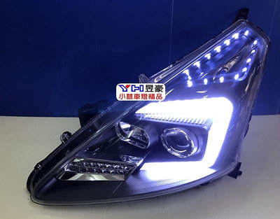 NISSAN BIG TIIDA 12-15 C型黑框魚眼大燈 方向燈LED 可對應原廠電調馬達 特