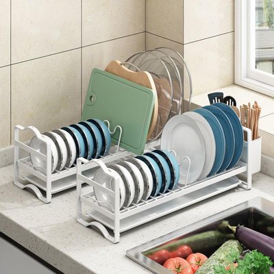 超窄瀝水碗架新款廚房置物架碗碟收納架多功能單層碗具鍋蓋置碗架