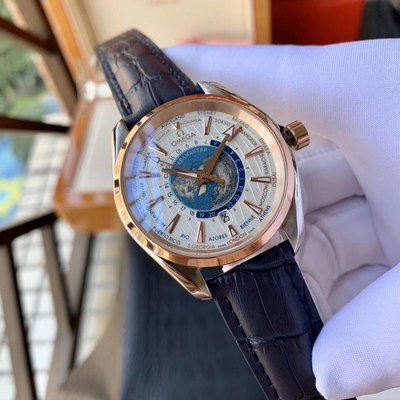 熱銷特惠 歐米茄腕錶OMEGA Seamaster海馬系列 玫瑰金男錶Aqua Terra世界時腕錶直徑40mm明星同款 大牌手錶 經典爆款