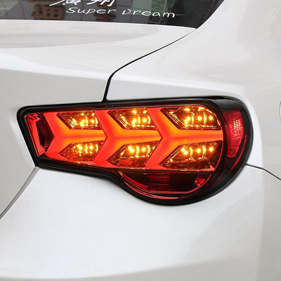 適用於GT86尾燈總成改裝LED行車燈流光轉向燈斯巴魯BRZ后尾燈總成