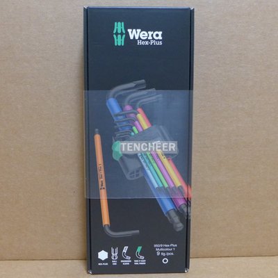 德國 Wera 950/9 Hex-Plus Multicolour 1 彩色版六角扳手(球頭) 9件組 捷克製 Hex Key Set 950 SPKL