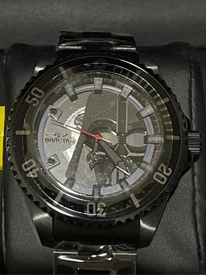 INVICTA 星際大戰 Star War 黑武士 限量不銹鋼機械錶，全新，錶徑5公分