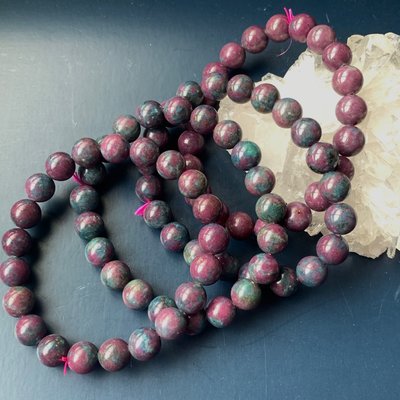 小極品-藍綠色系紅寶石親戚紅綠寶石水藍紅綠色系8/9mm+（單圈）手珠手鍊DIY串珠隔珠能量圓珠•