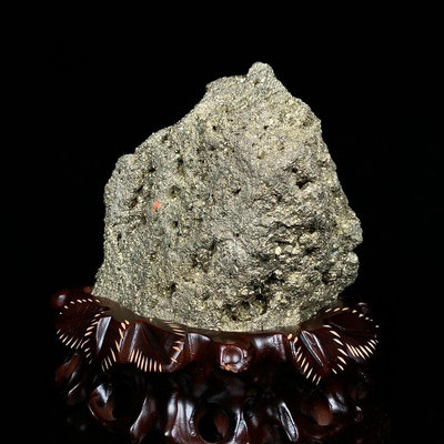 奇石 原石擺件 秘魯黃鐵礦(愚人金) 天然原礦帶座高19×15×10cm 重4.6公斤編號450192