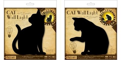 ◎Life Sense◎ 【日本製】貓咪剪影感應式LED壁燈 免插電 電池 夜燈 貓型壁燈 CAT WALL LIGHT
