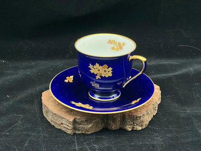 日本香蘭社咖啡杯 黑咖啡杯 皇家琉璃藍 藍釉 稀少品 里外金