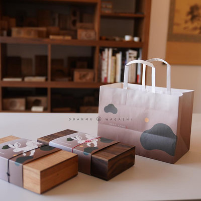 現貨 日本和果子工具實木收納盒和菓子唐果子包裝展示盒風呂敷端木唐菓