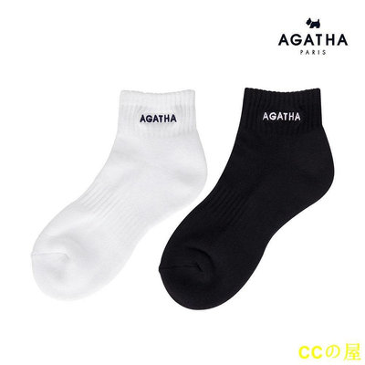 熱銷 AGATHA PARIS -  LOGO剌繡運動短襪 AGBA7MF0AC03 機能型襪子 高爾夫襪 可開發票