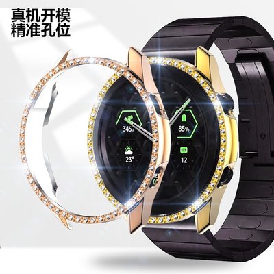 全館免運 Samsung Galaxy Watch 3 鑲鑽PC硬殼 三星手錶保護殼 防摔套 41mm 45mm 手錶電鍍保護套 可開發票