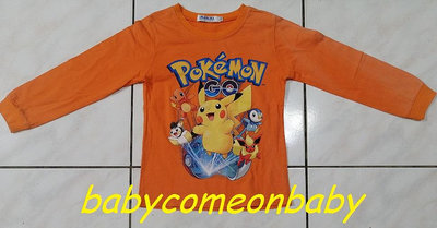 嬰幼用品 長袖 T恤 Pokemon 寶可夢 橘色 SIZE 13