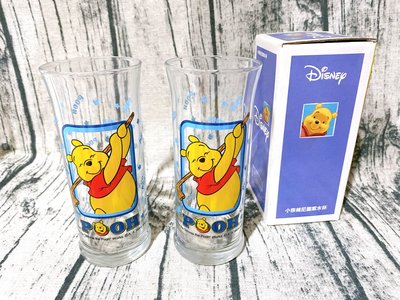 特價出清～限定版 迪士尼Disney可愛小熊維尼卡通造型玻璃杯 水杯