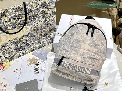 【二手】禮盒包裝 Dior 雙肩包 專柜最新進口帆布原單品質