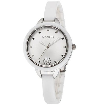 MANGO  陶瓷時尚腕錶 女錶  山茶花陶瓷錶 白色 MA6689L-80