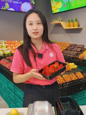 無蓋一次性透明塑料水果盒草莓盒水果菠蘿打包盒果切包裝盒烤鴨盒-小琳商店