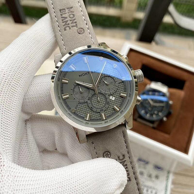 直購#MONTBLANC萬寶龍手錶 時光行者系列男錶 三眼計時手錶 藍寶石鏡面防刮花 男士腕錶 商務腕錶 44mm