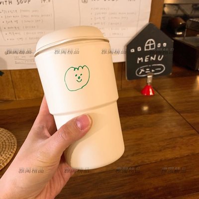 JUICY/ 韓國 Moment coffee 帆布袋 隨身杯雅閣精品~特價