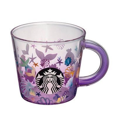 現貨 Starbucks 星巴克 星巴克夢幻海洋玻璃杯 星巴克23周年 星巴克23週年 星巴克夢幻海洋杯 把手紫色細砂