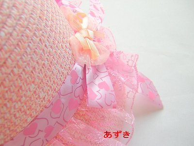 幼童/50 cm/ 甜心緞帶x可收納草帽-粉色