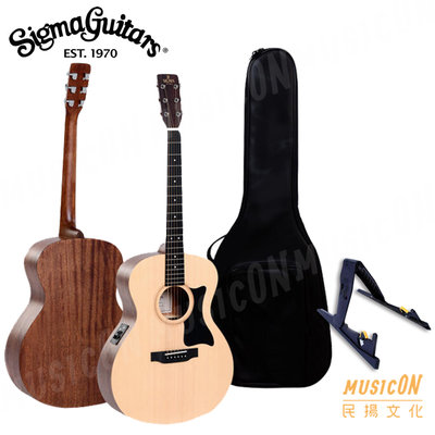 【民揚樂器】民謠吉他 SIGMA GME+ 面單木吉他 側背桃花 優惠加購Hercules吉他架