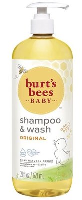 【雷恩的美國小舖】Burt’s Bees 寶貝嬰兒洗髮沐浴露21oz(620ml)-原味家庭號-有壓頭