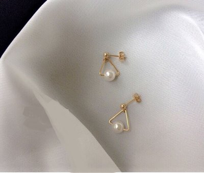 時尚設計款珍珠耳環14K包金耳環時尚情人禮物母親節