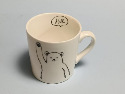 日本骨瓷 hello 小熊 馬克杯咖啡杯 全新全品 有一條