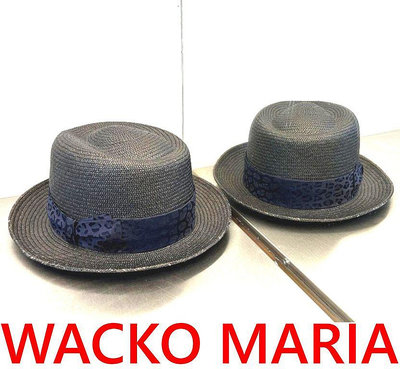 BLACK美中古WACKO MARIA x TOKYO HAT天國東京皮革內裡手工製造豹紋草帽