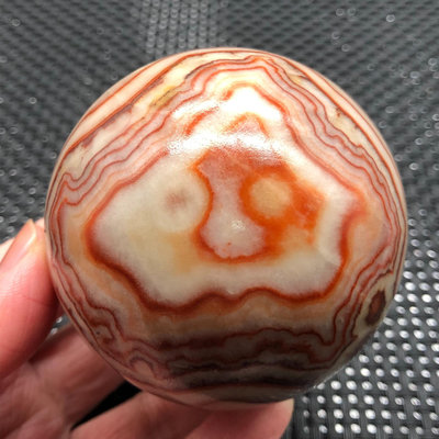 ！天然豬肉石球，條紋非常漂亮，一物一圖，直徑7.1厘 水晶 擺件 原石【紫竹齋】7712