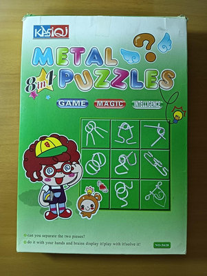 【咿呀二手館】-二手品-KASIQJ metal puzzles、智力解扣9件組、兒童邏輯思維遊、動腦筋玩具、智力扣9件套、動腦筋玩具