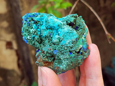 矽孔雀石 藍銅礦 原礦