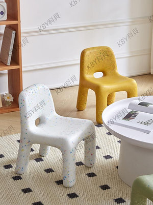 北歐ins椅子簡約網紅椅塑料矮凳網紅靠背小孩板凳幼兒園寶寶凳子-kby科貝
