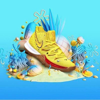 【正品】Nike Kyrie 5 Sbsp Ep Spongebob Cj6950-700 海綿寶寶 男女款 中小童 籃球