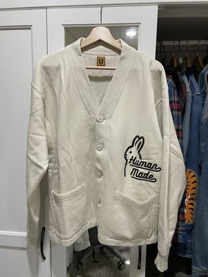 賠售全新現貨限量 HUMAN MADE SWEATSHIRT CARDIGAN 開襟衫 NIGO 內刷毛 外套 植絨兔子 鈕扣愛心