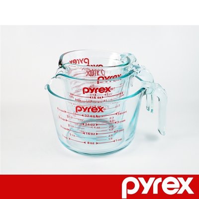 美國 康寧 Pyrex 耐熱玻璃 單耳量杯 250ml 500ml 1000ml ( 玻璃量杯 烘焙量杯 量杯 )