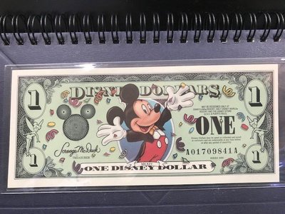 2000年千禧年紀念鈔   DISNEY  迪士尼 ( 米奇 ) 1美元紀念鈔票  所見即所得