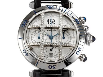 Cartier 卡地亞 Pasha 系列不鏽鋼男用計時腕錶