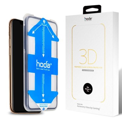 【免運費】hoda【iPhone11系列&amp;Xs系列】美國康寧授權 3D隱形滿版玻璃保護貼AGBC(附貼膜神器)