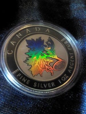 加拿大 紀念幣 2003 幻彩吉祥楓葉銀幣 原廠原盒