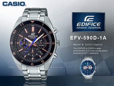 CASIO 卡西歐 手錶專賣店 國隆 EFV-590D-1A EDIFICE 賽車帥氣型男錶 EFV-590