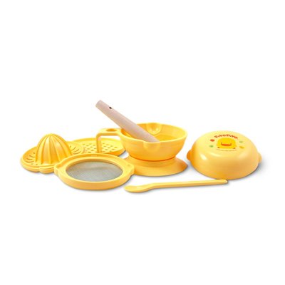 ☆╮花媽╭☆黃色小鴨 嬰幼兒七件組食物調理器(研磨器)GT-83222-