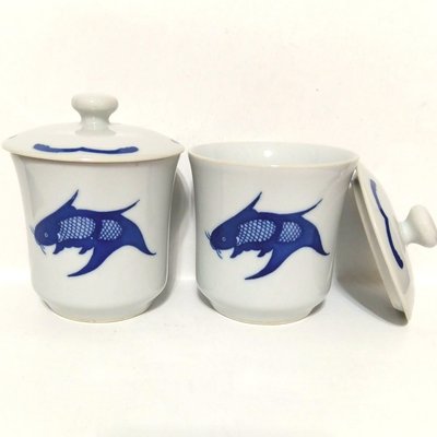 和風鯉魚含蓋陶瓷茶杯(1入組)
